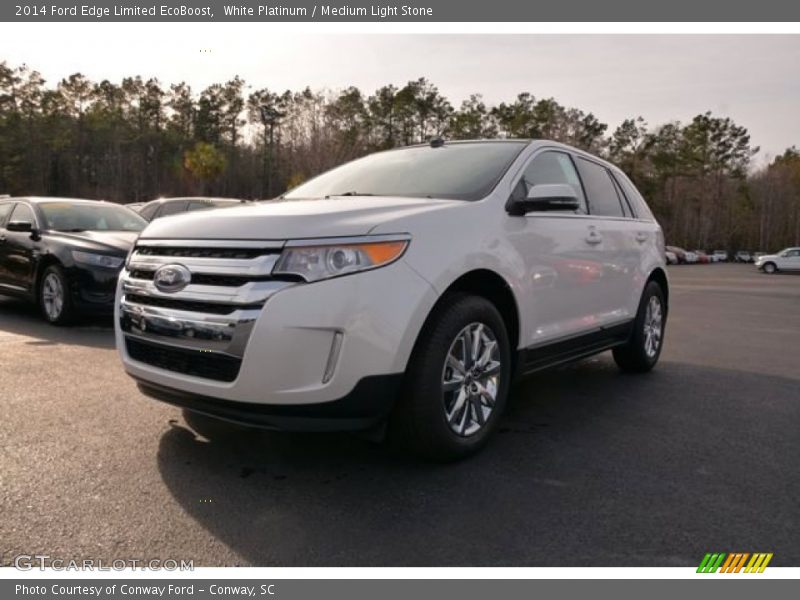 White Platinum / Medium Light Stone 2014 Ford Edge Limited EcoBoost