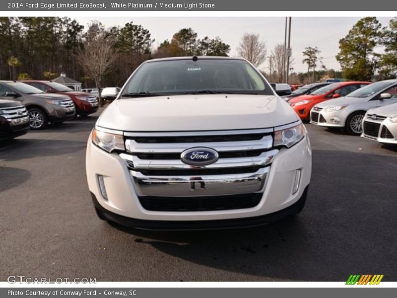 White Platinum / Medium Light Stone 2014 Ford Edge Limited EcoBoost