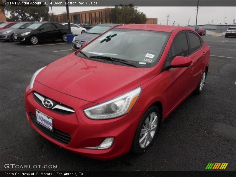 Boston Red / Beige 2014 Hyundai Accent GLS 4 Door