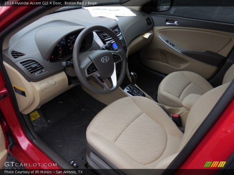 Beige Interior - 2014 Accent GLS 4 Door 