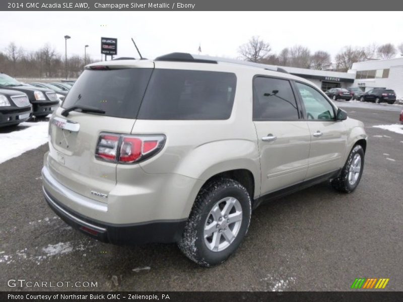 Champagne Silver Metallic / Ebony 2014 GMC Acadia SLE AWD