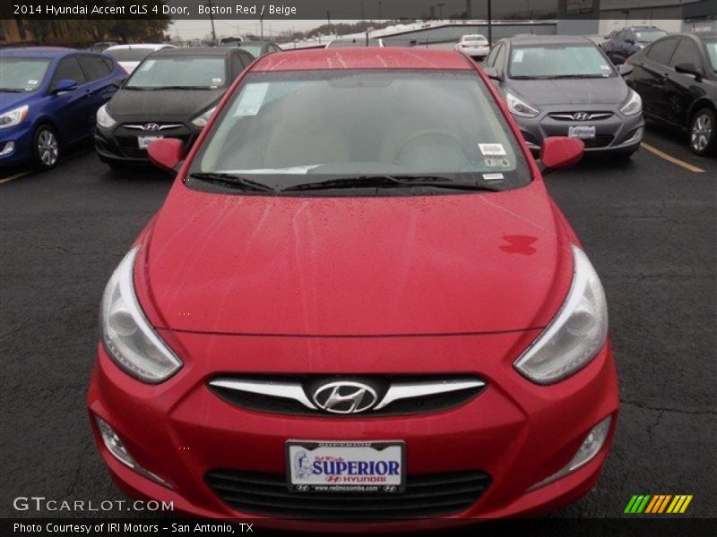 Boston Red / Beige 2014 Hyundai Accent GLS 4 Door