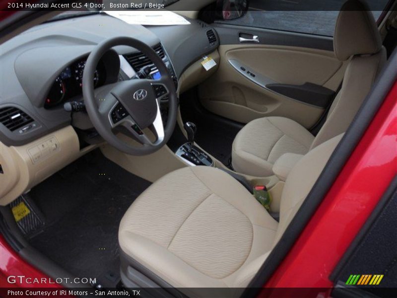 Boston Red / Beige 2014 Hyundai Accent GLS 4 Door