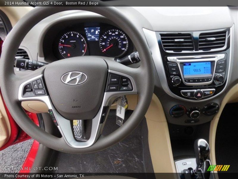 Boston Red / Beige 2014 Hyundai Accent GLS 4 Door