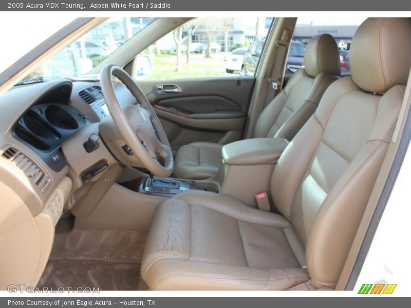 Aspen White Pearl / Saddle 2005 Acura MDX Touring