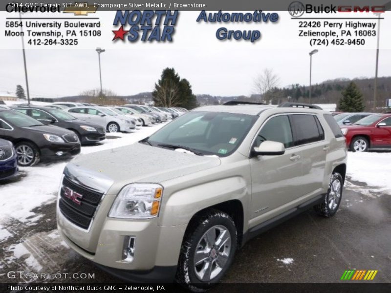 Champagne Silver Metallic / Brownstone 2014 GMC Terrain SLT AWD