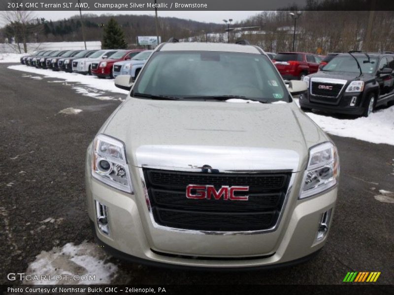 Champagne Silver Metallic / Brownstone 2014 GMC Terrain SLT AWD