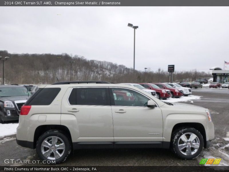 Champagne Silver Metallic / Brownstone 2014 GMC Terrain SLT AWD