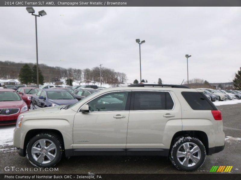 Champagne Silver Metallic / Brownstone 2014 GMC Terrain SLT AWD