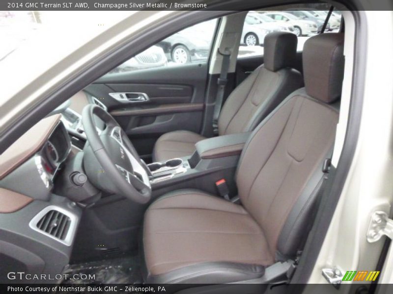 Champagne Silver Metallic / Brownstone 2014 GMC Terrain SLT AWD