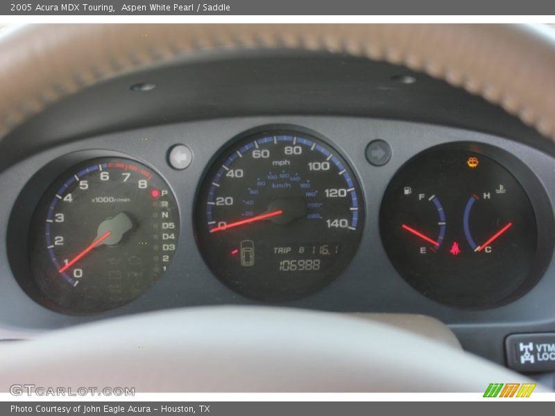 Aspen White Pearl / Saddle 2005 Acura MDX Touring