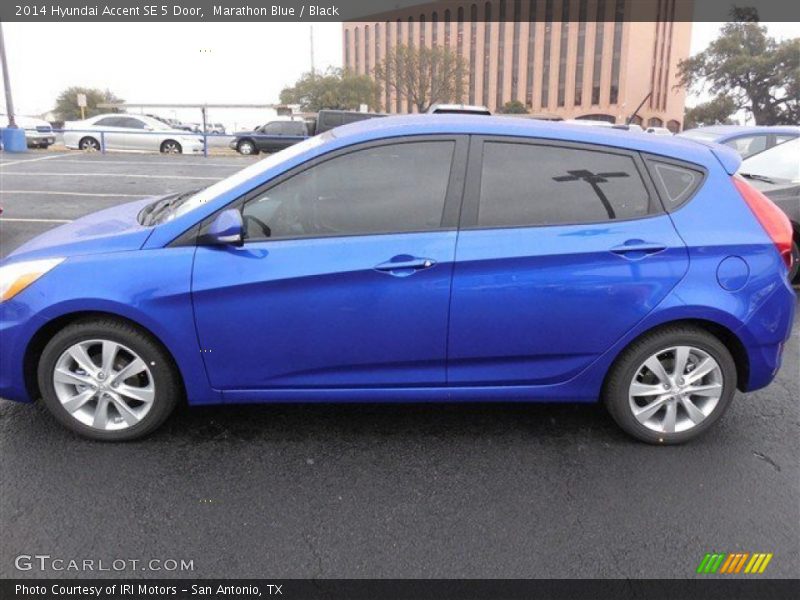 Marathon Blue / Black 2014 Hyundai Accent SE 5 Door