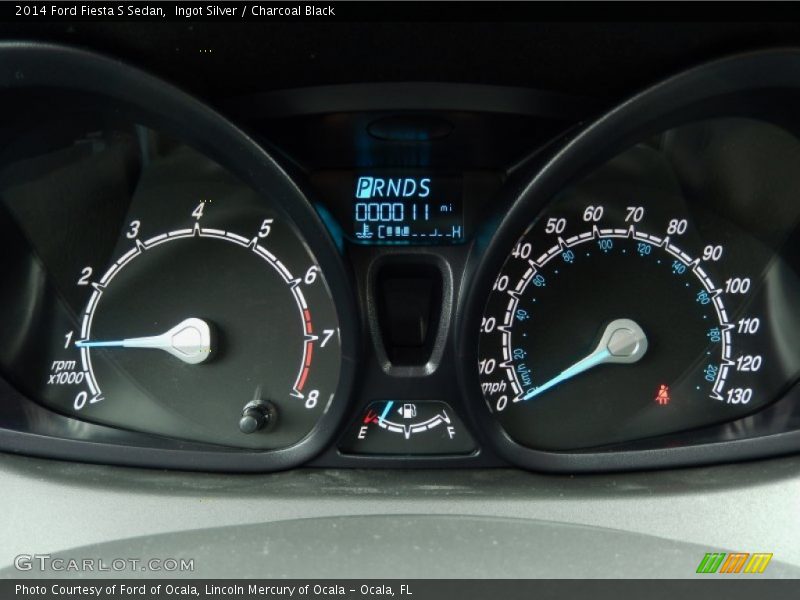 Ingot Silver / Charcoal Black 2014 Ford Fiesta S Sedan