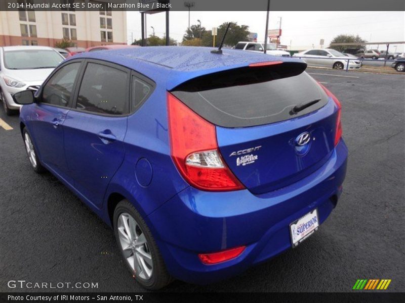 Marathon Blue / Black 2014 Hyundai Accent SE 5 Door