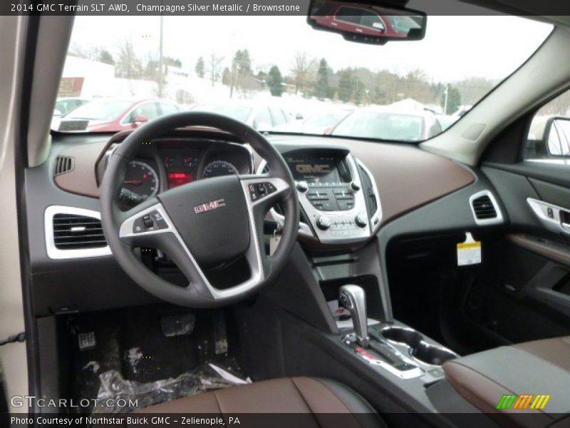 Champagne Silver Metallic / Brownstone 2014 GMC Terrain SLT AWD