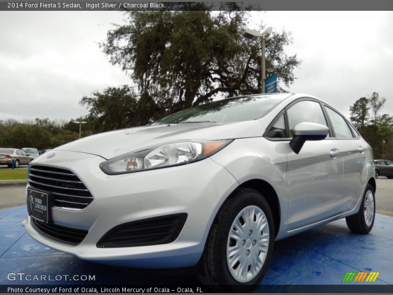 Ingot Silver / Charcoal Black 2014 Ford Fiesta S Sedan