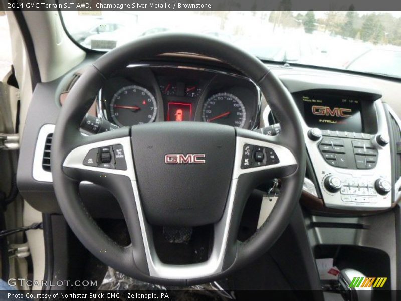 Champagne Silver Metallic / Brownstone 2014 GMC Terrain SLT AWD