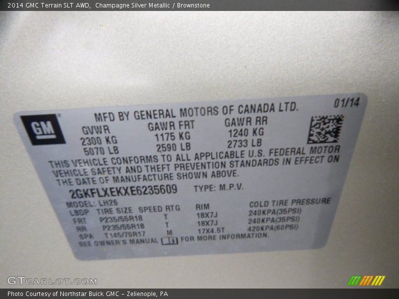 Champagne Silver Metallic / Brownstone 2014 GMC Terrain SLT AWD