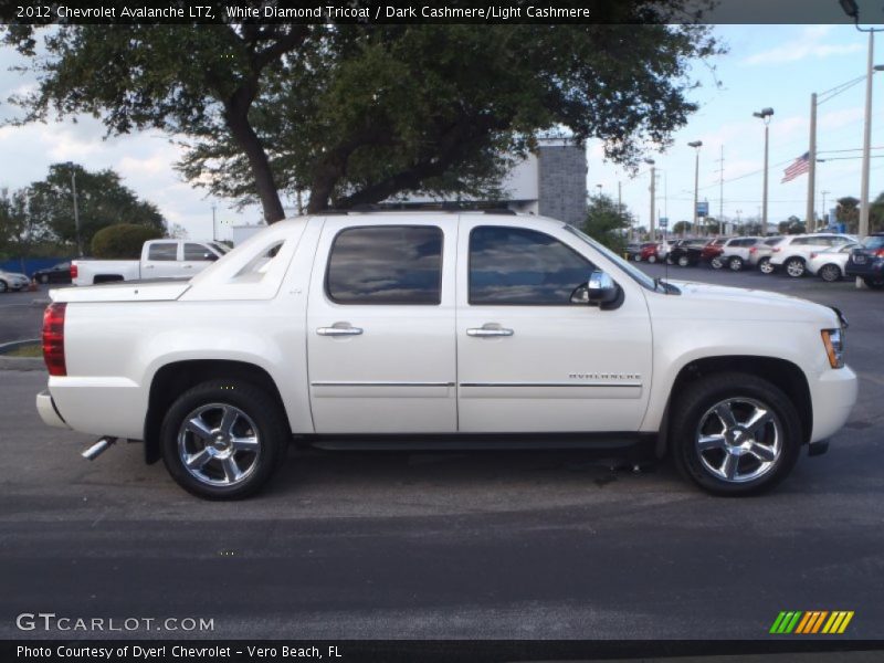 White Diamond Tricoat / Dark Cashmere/Light Cashmere 2012 Chevrolet Avalanche LTZ