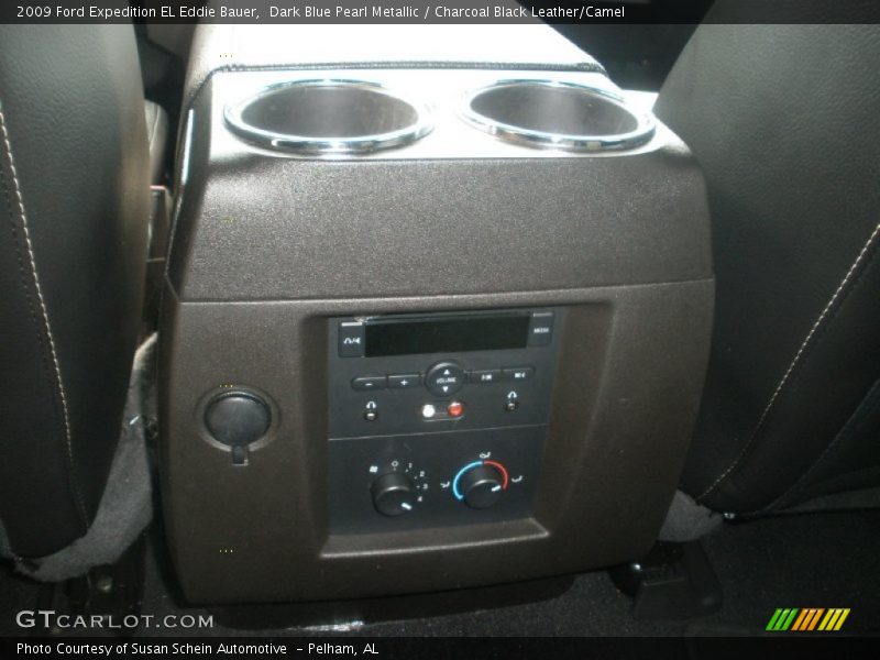 Dark Blue Pearl Metallic / Charcoal Black Leather/Camel 2009 Ford Expedition EL Eddie Bauer