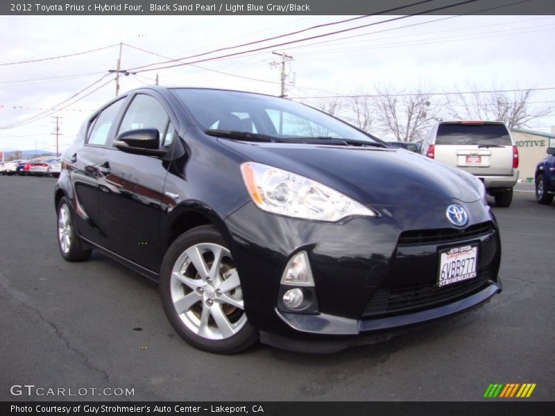 Black Sand Pearl / Light Blue Gray/Black 2012 Toyota Prius c Hybrid Four
