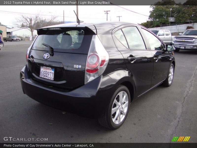 Black Sand Pearl / Light Blue Gray/Black 2012 Toyota Prius c Hybrid Four
