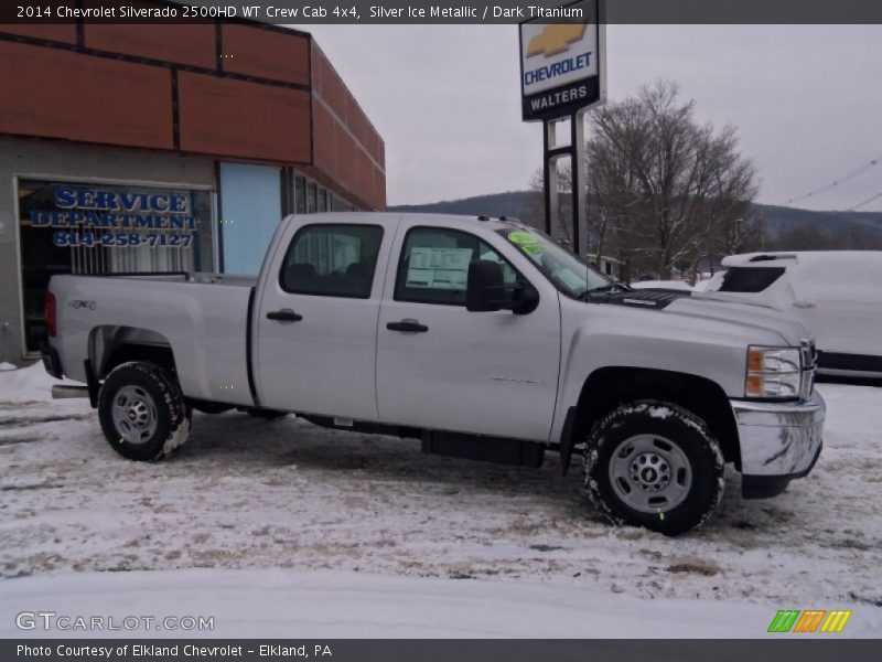 Silver Ice Metallic / Dark Titanium 2014 Chevrolet Silverado 2500HD WT Crew Cab 4x4
