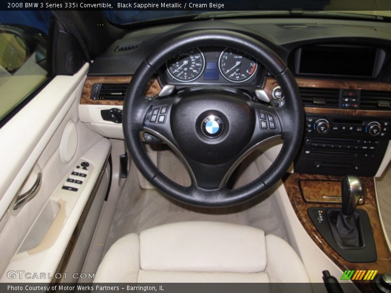 Black Sapphire Metallic / Cream Beige 2008 BMW 3 Series 335i Convertible