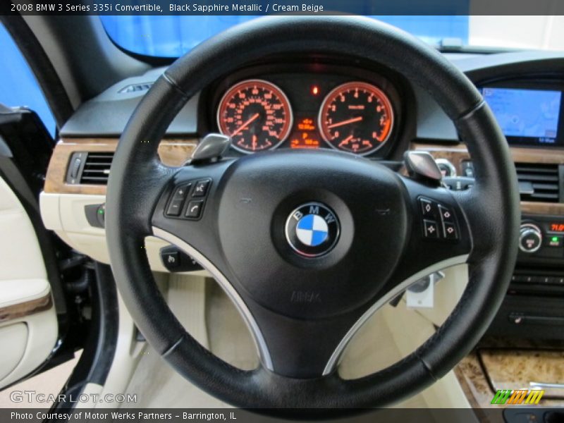 Black Sapphire Metallic / Cream Beige 2008 BMW 3 Series 335i Convertible