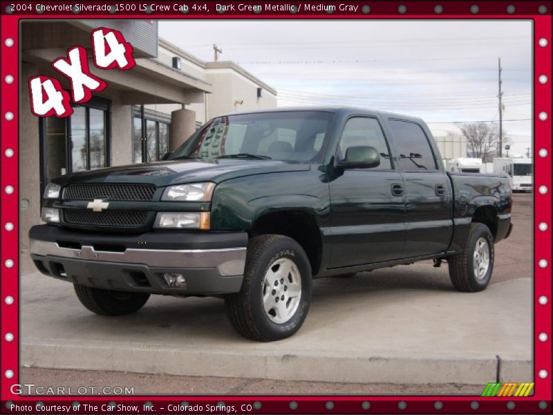 Dark Green Metallic / Medium Gray 2004 Chevrolet Silverado 1500 LS Crew Cab 4x4