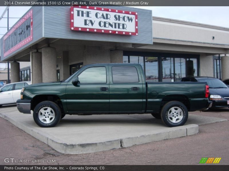 Dark Green Metallic / Medium Gray 2004 Chevrolet Silverado 1500 LS Crew Cab 4x4