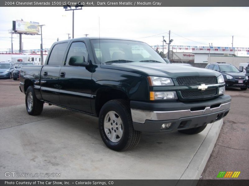 Dark Green Metallic / Medium Gray 2004 Chevrolet Silverado 1500 LS Crew Cab 4x4