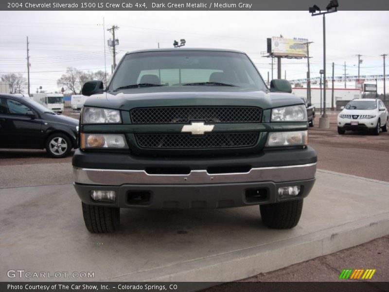 Dark Green Metallic / Medium Gray 2004 Chevrolet Silverado 1500 LS Crew Cab 4x4
