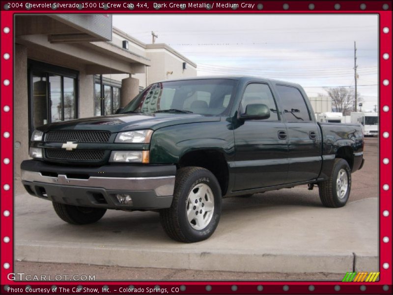 Dark Green Metallic / Medium Gray 2004 Chevrolet Silverado 1500 LS Crew Cab 4x4