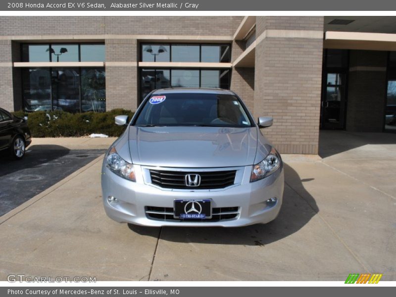 Alabaster Silver Metallic / Gray 2008 Honda Accord EX V6 Sedan