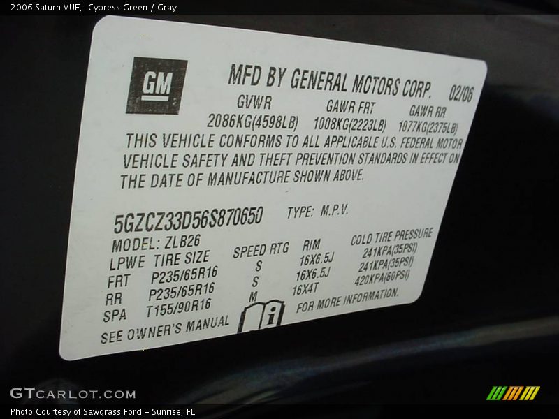 Cypress Green / Gray 2006 Saturn VUE