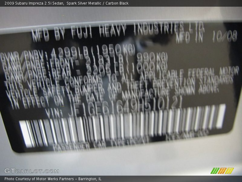 Spark Silver Metallic / Carbon Black 2009 Subaru Impreza 2.5i Sedan