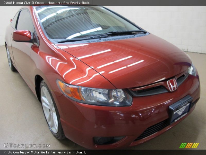 Habanero Red Pearl / Black 2008 Honda Civic Si Coupe