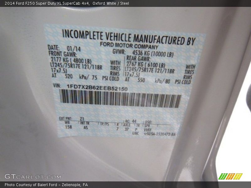 Oxford White / Steel 2014 Ford F250 Super Duty XL SuperCab 4x4