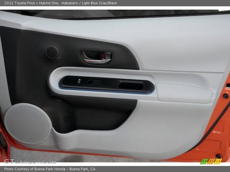 Habanero / Light Blue Gray/Black 2012 Toyota Prius c Hybrid One