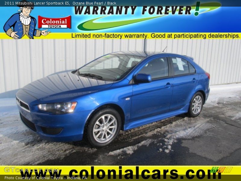 Octane Blue Pearl / Black 2011 Mitsubishi Lancer Sportback ES