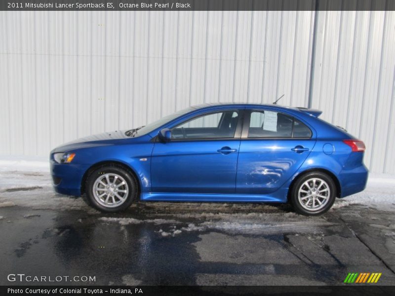 Octane Blue Pearl / Black 2011 Mitsubishi Lancer Sportback ES