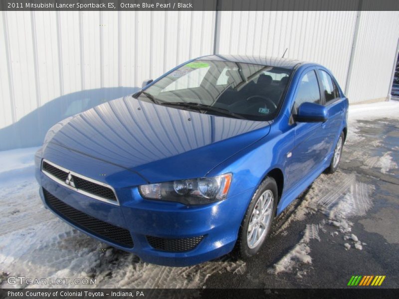 Octane Blue Pearl / Black 2011 Mitsubishi Lancer Sportback ES