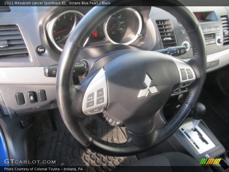 Octane Blue Pearl / Black 2011 Mitsubishi Lancer Sportback ES