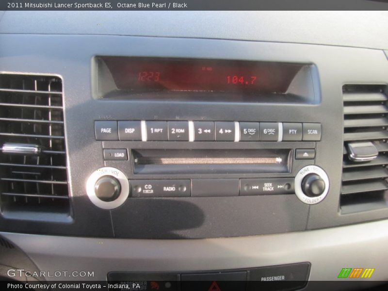 Octane Blue Pearl / Black 2011 Mitsubishi Lancer Sportback ES