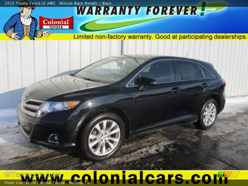 Attitude Black Metallic / Black 2013 Toyota Venza LE AWD
