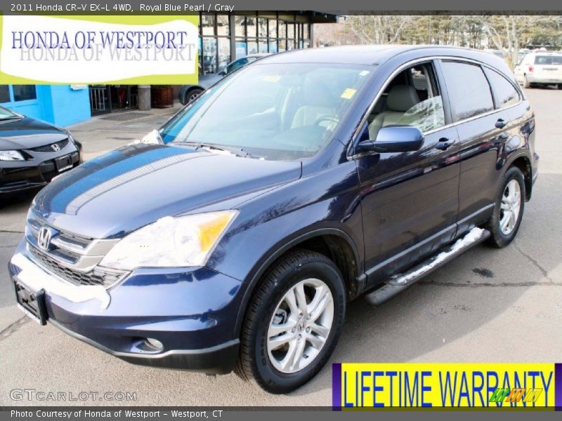 Royal Blue Pearl / Gray 2011 Honda CR-V EX-L 4WD