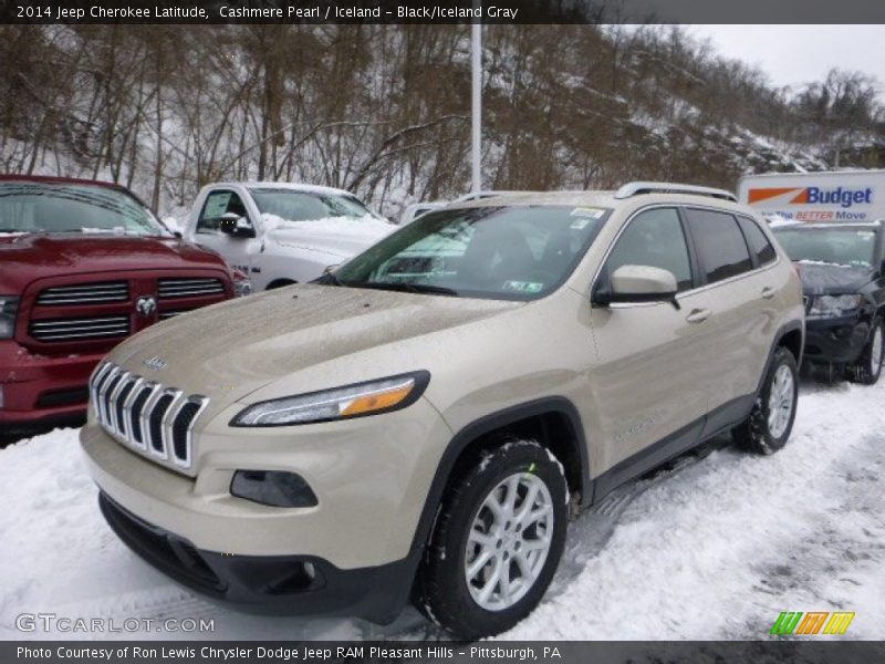 Cashmere Pearl / Iceland - Black/Iceland Gray 2014 Jeep Cherokee Latitude