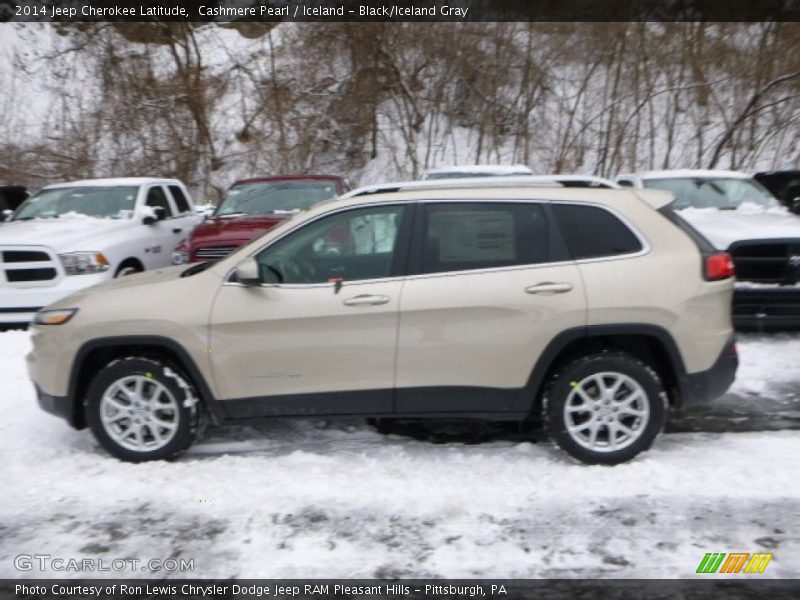 Cashmere Pearl / Iceland - Black/Iceland Gray 2014 Jeep Cherokee Latitude