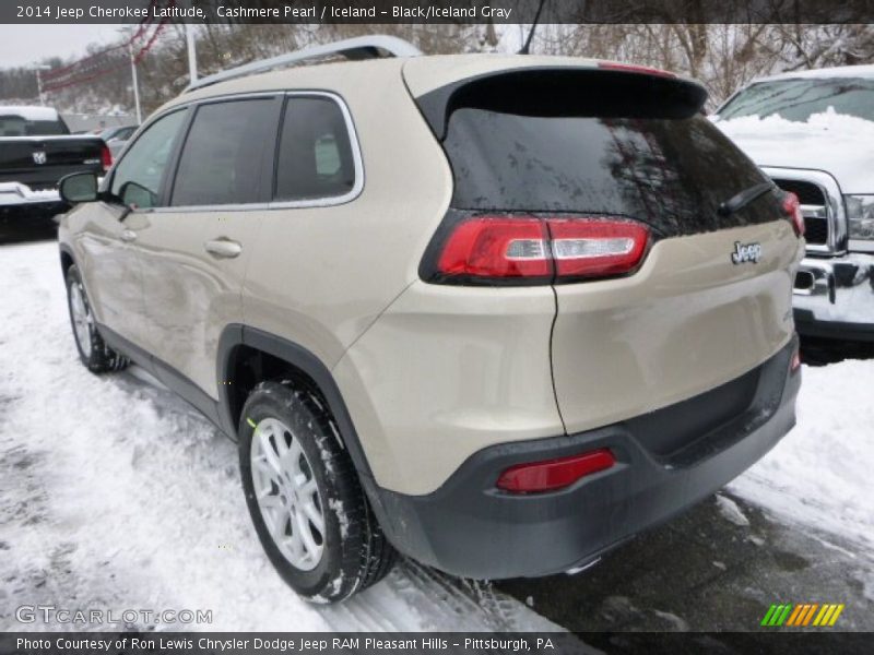 Cashmere Pearl / Iceland - Black/Iceland Gray 2014 Jeep Cherokee Latitude